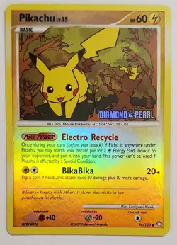 Pokemon Pikachu 94/123 Diamond & Pearl Reverse Holo Promo Card English 2007 - Image 1
