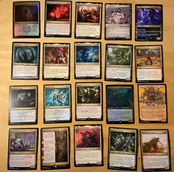 Magic The Gathering Lot Of 20 Gold Cards Including Rares and Mythics NM - Image 1