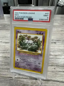 Pokemon PSA 9 MINT 2002 Mew Pokemon League #47 Black Star Promo Card - Image 2