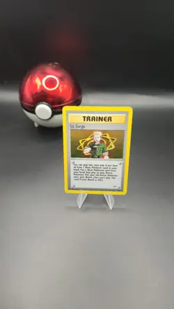Pokemon TCG🌀Swirl Lt. Surge Gym Heroes Holo Card 17/132 1st Edition WOTC - Image 2