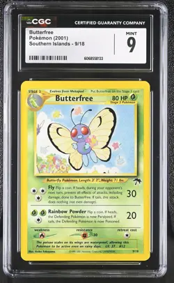 CGC 9 MINT Butterfree 2001 Southern Islands 9/18 Pokemon Card - Image 1