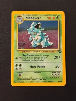 Pokemon Nidoqueen TCG Jungle Holo Card 7/64 Unlimited Holo Rare MP - Image 1