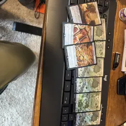 Group Of MTG LOTR FOIL LANDS AND TOKENS - Image 1