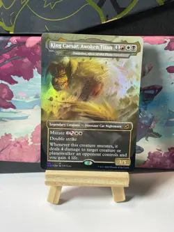 King Caesar, Awoken Titan - Borderless Foil - Ikoria: Lair of Behemoths MTG 381 - Image 1