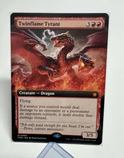 Twinflame Tyrant (#469) - Extended Art Red Dragon FDN LP MTG PACK FRESH! - Image 2