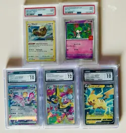 Pokemon Lot of 5 CGC & PSA Slabs Pikachu, Espeon, Iono’s Wattrel, Ralts, Bibarel - Image 1