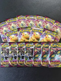 18x BOOSTER PACK LOT POKEMON SWORD & SHIELD VIVID VOLTAGE SEALED - Image 1