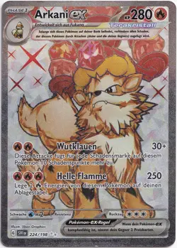 Pokemon Arkani ex Full Art Karmesin&Purpur SVI 224/198 Near Mint Deutsch - Image 1