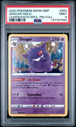 2020 POKEMON SWSH BLACK STAR PROMO #052 GENGAR-HOLO PSA 9 - Image 1