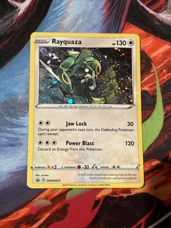 SWIRL Rayquaza SWSH029 Black Star Promo Cosmos Holo Pokemon TCG Mp-LP - Image 1