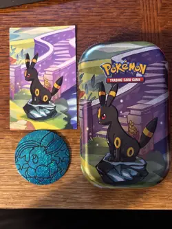 Pokemon Prismatic Evolutions Umbreon Empty Mini Tin Coin Art (No Packs Included) - Image 1