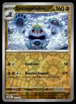 CRABOMINABLE [FOIL] - 115/197 - OBSIDIAN FLAMES OBF POKEMON SV REVERSE - NM - Image 1