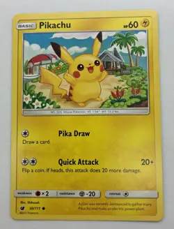 Pokemon TCG Crimson Invasion Pikachu 30/111 Non Holo NM Pack Fresh - Image 1
