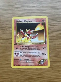 Pokemon Blaine’s Magmar 37/132 Gym Heroes 1st Edition - LP - Image 1