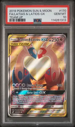 2019 POKEMON SM TEAM UP LATIAS & LATIOS GX #170 ALT PSA 10 GEM MINT #114261313 - Image 1