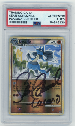 PSA Signed Sean Schemmel Lucario 19/95 HGSS Unleashed Pokemon - Image 1