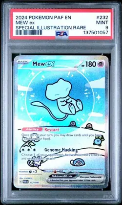 PSA 9 MINT Mew ex 232/091 SV: Paldean Fates Holo Pokemon 2024 - Image 1