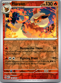 Pokemon TCG Flareon 136/165 Rare Reverse Holo Scarlet & Violet 151 MEW EN - Image 1