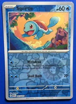 Pokemon TCG - Reverse Holo Squirtle 007/165 - Scarlet & Violet 151 - Near Mint - Image 1