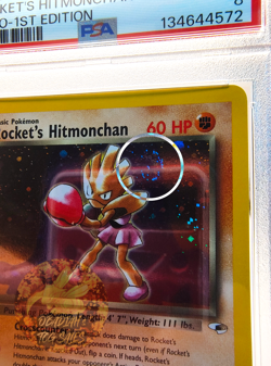2000 POKEMON GYM HEROES #11 ROCKET'S HITMONCHAN HOLO-1ST EDITION [SWIRL] [PSA 8] - Image 3