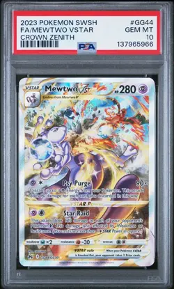 Mewtwo VSTAR Crown Zenith: Galarian Gallery GG44/GG70 PSA 10 GEM MT - Image 1