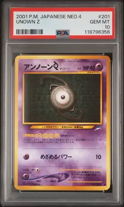 2001 POKEMON JPN NEO 4 #201 UNOWN Z PSA 10 - Image 1