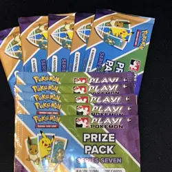 Play.! Pokemon Prize Pack Series 7 Booster Packs Lot of 10 Factory Sealed - Image 1