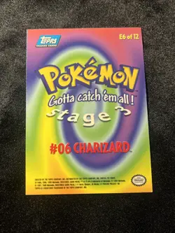 Pokemon TCG Topps Charizard E6 of 12 Movie Edition Holo Foil Blue Logo 1999 VLP - Image 2