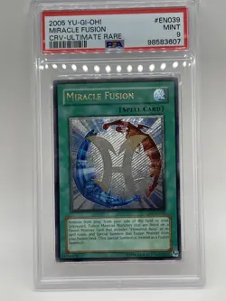 Miracle Fusion PSA 9 MINT Ultimate Rare CRV-EN039 Cybernetic Revolution Yugioh - Image 1