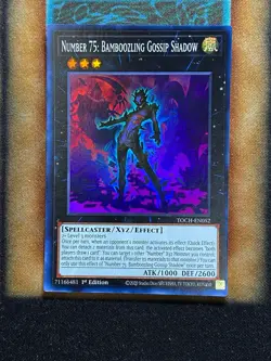 Yugioh Number 75: Bamboozling Gossip Shadow TOCH-EN052 Super Rare 1st Ed LP - Image 1