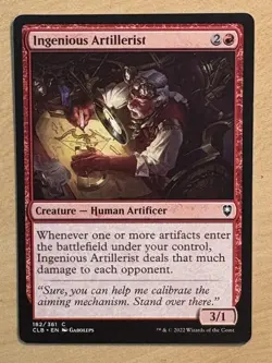 MTG Ingenious Artillerist Card, Battle For Baldur’s Gate - Image 1