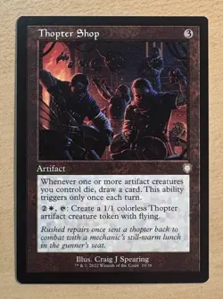 MTG Thopter Shop Card, Retro Frame, Brother’s War - Image 1