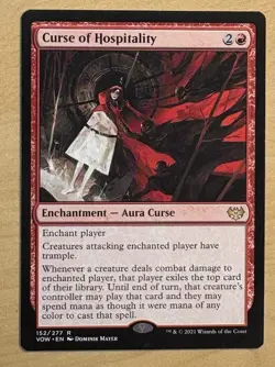 MTG Curse Of Hospitality Card, Innistrad: Crimson - Image 1