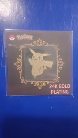 Pikachu 24k Gold Sticker Candy Pokemon Card - Image 1