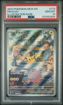 Pokemon TCG PSA 10 Pikachu - 173/165 151 English Ilustration Rare Card - Image 1