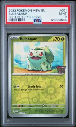 Bulbasaur - 001/165 Best Buy Stamped Promo Pokemon Card S&V 151 - PSA 9 - Image 1