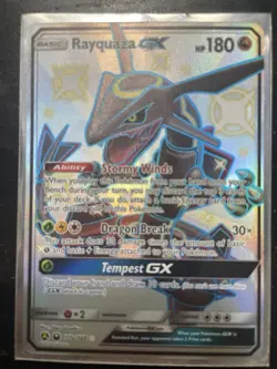 Shiny Rayquaza GX 177a/168 Hidden Fates Full Art Promo Pokemon Card NM - Image 1