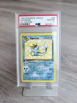 Pokemon Cards - PSA 10 1st Edition Vaporeon 28/64 - Jungle Set Non Holo - MINT - Image 1