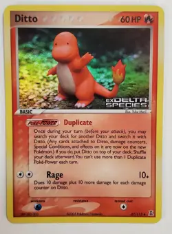 Pokemon TCG Ditto EX Delta Species 2005 37/113 STAMPED Card - Image 1