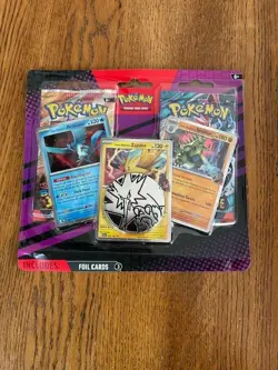 Pokemon Card Enhanced 2-pack blister with 3 foil cards and coin Free Shipping - Image 1