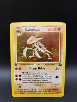 Pokemon Kabutops Fossil 9/62 Holo Rare 1st Edition French 60 Card 1999 - Image 1
