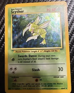 Scyther Jungle No Jungle Symbol Error Holo 10/64 WOTC Vintage Pokemon Card LP - Image 1
