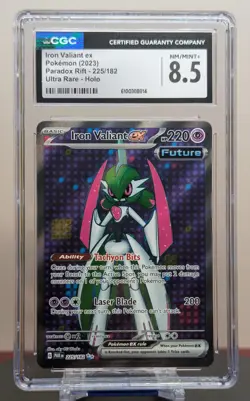 Pokemon Graded Iron Valiant ex #225/182 English Paradox Rift CGC 8.5 - Image 1