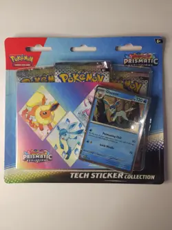 Pokemon TCG Prismatic Evolutions Tech Sticker Collection LOT OF 2 SEALED 6 Packs - Image 2
