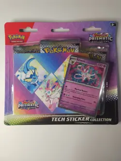 Pokemon TCG Prismatic Evolutions Tech Sticker Collection LOT OF 2 SEALED 6 Packs - Image 3