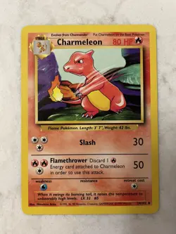 Charmeleon 24/102 Base Set Pokemon - Uncommon - NM Near Mint - Unplayed - Image 2