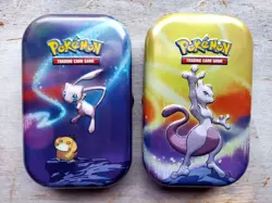 POKEMON mixed lot tins jumbo coins pin Pikachu Mew Mewtwo Corviknight V Fuecoco - Image 2