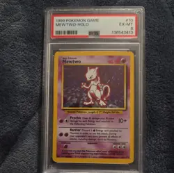 1999 Pokemon TCG Game Mewtwo HOLO Base Set 10/102 PSA 6 - Image 1