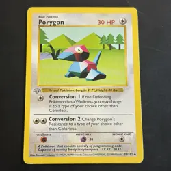 Pokemon Vintage First Edition Porygon 039/102 Base Set (Shadowless) Wotc 1999 - Image 1