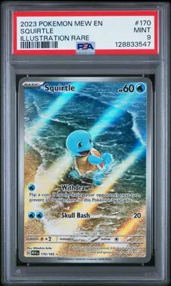 2023 POKEMON MEW EN-151 #170 SQUIRTLE ILLUSTRATION RARE - PSA 9 - Image 1